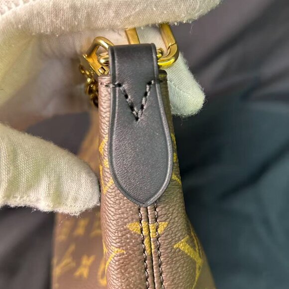 Louis Vuitton Boulogne Monogram Canvas Shoulder Bag — Black Trim, Like New - Picture 16 of 16